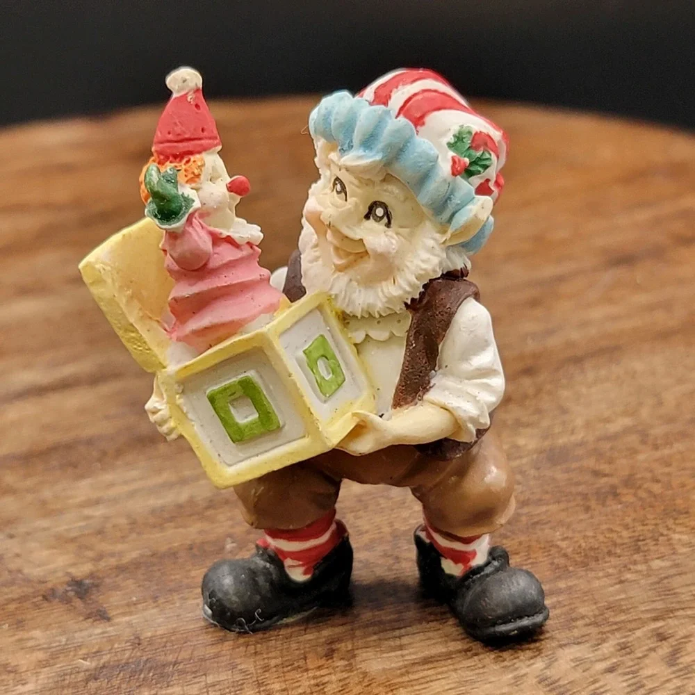 Lot Of 2 Christmas Bells And A Elf Figurine Small Chip On Santa Bell